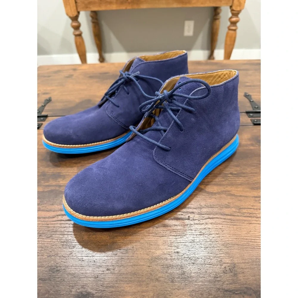 Bally Chukka Boots 11M Black Soft Calfskin Leather Laden/CF NOS BALLY Black Moc Toe Ankle Boots Made In Italy Men main image 4